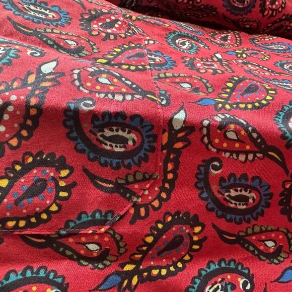 Paul Fredrick Slim Fit Red Paisley Dress Shirt, Long Sleeve Cotton M - Picture 8 of 11